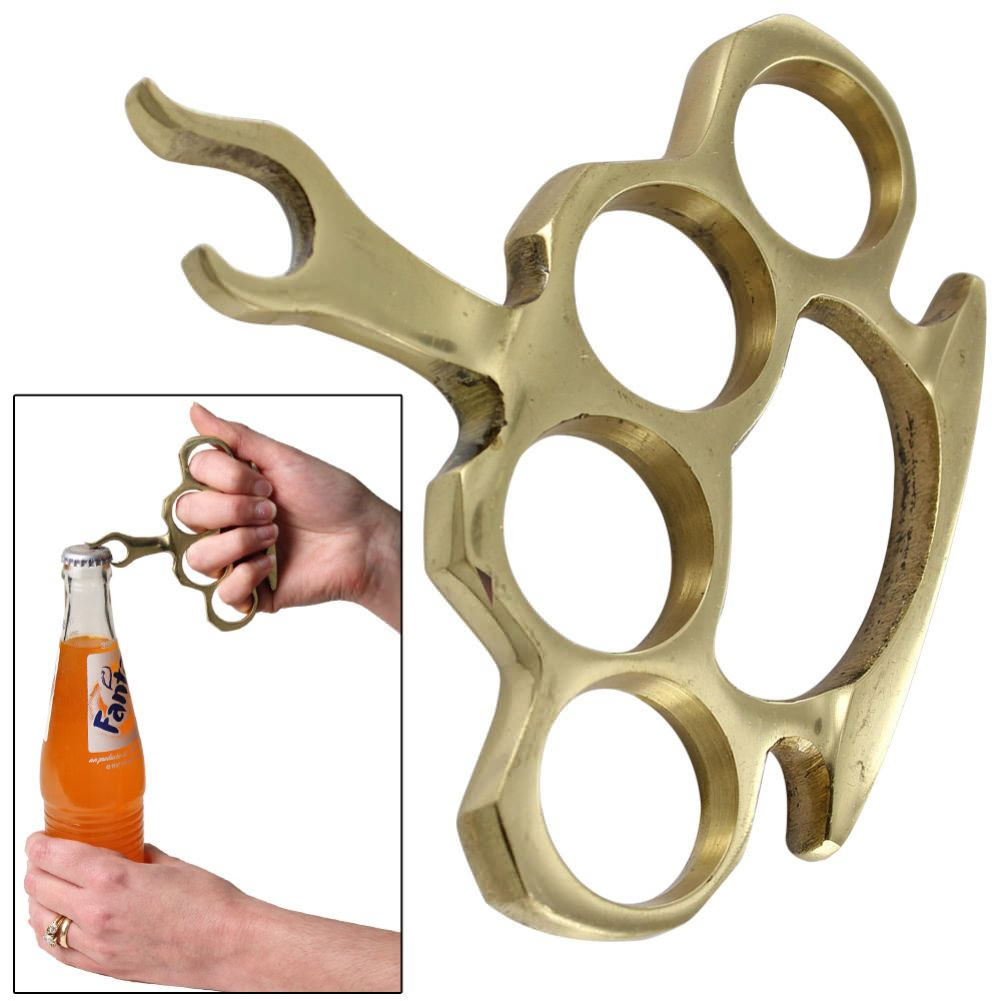 100 % Real Genuine Brass Knuckle Bottle Opener - Tophatter's Army Products & Self Defense Collectible Weapons - Tophatter Daily Deals